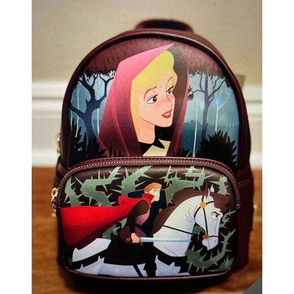 NWT Loungefly Disney Exclusive Sleeping Beauty Aurora Scene Mini Backpack - Picture 1 of 3